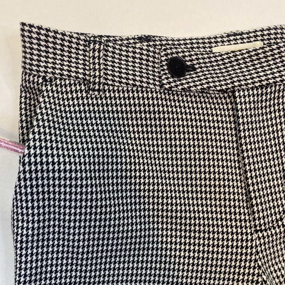 Maeve by Anthropologie Houndstooth Wide-Leg Pants Black & White Size 4 Tall - Picture 12 of 16